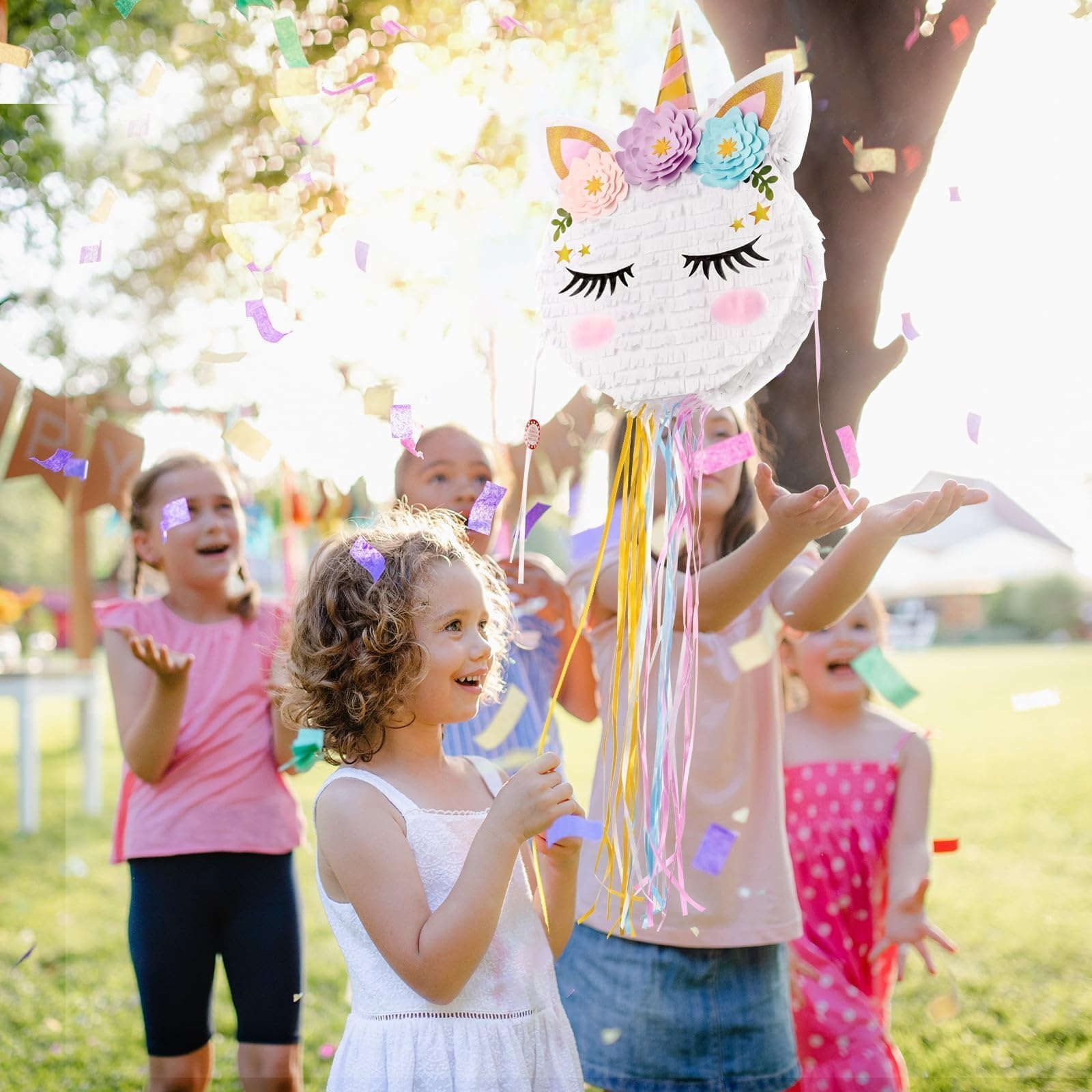 Foto 7 | Piñata De Unicornio Plegable Wernnsai Para Fiesta De Cumpleaños De Unicornios - Venta Internacional.