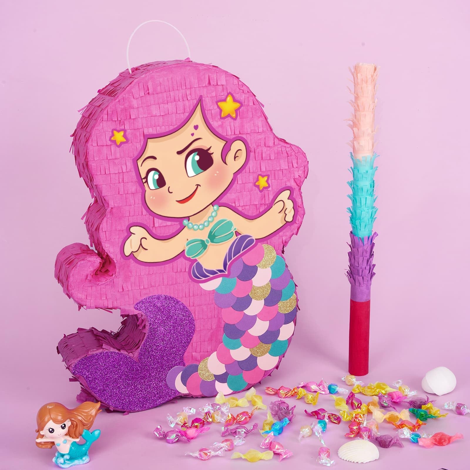 Foto 2 | Piñata Wernnsai Sirena Para Fiesta De Cumpleaños Para Niñas, 40 X 31 Cm - Venta Internacional.