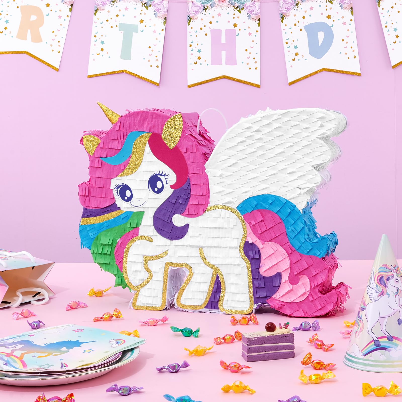 Foto 3 pulgar | Piñata De Unicornio Wernnsai, Piñata De Unicornio, Fiesta De Cumpleaños Para Niñas - Venta Internacional.