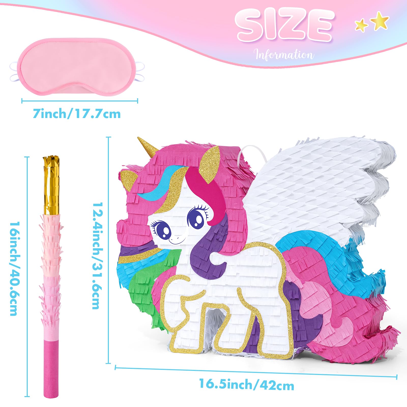 Foto 4 pulgar | Piñata De Unicornio Wernnsai, Piñata De Unicornio, Fiesta De Cumpleaños Para Niñas - Venta Internacional.