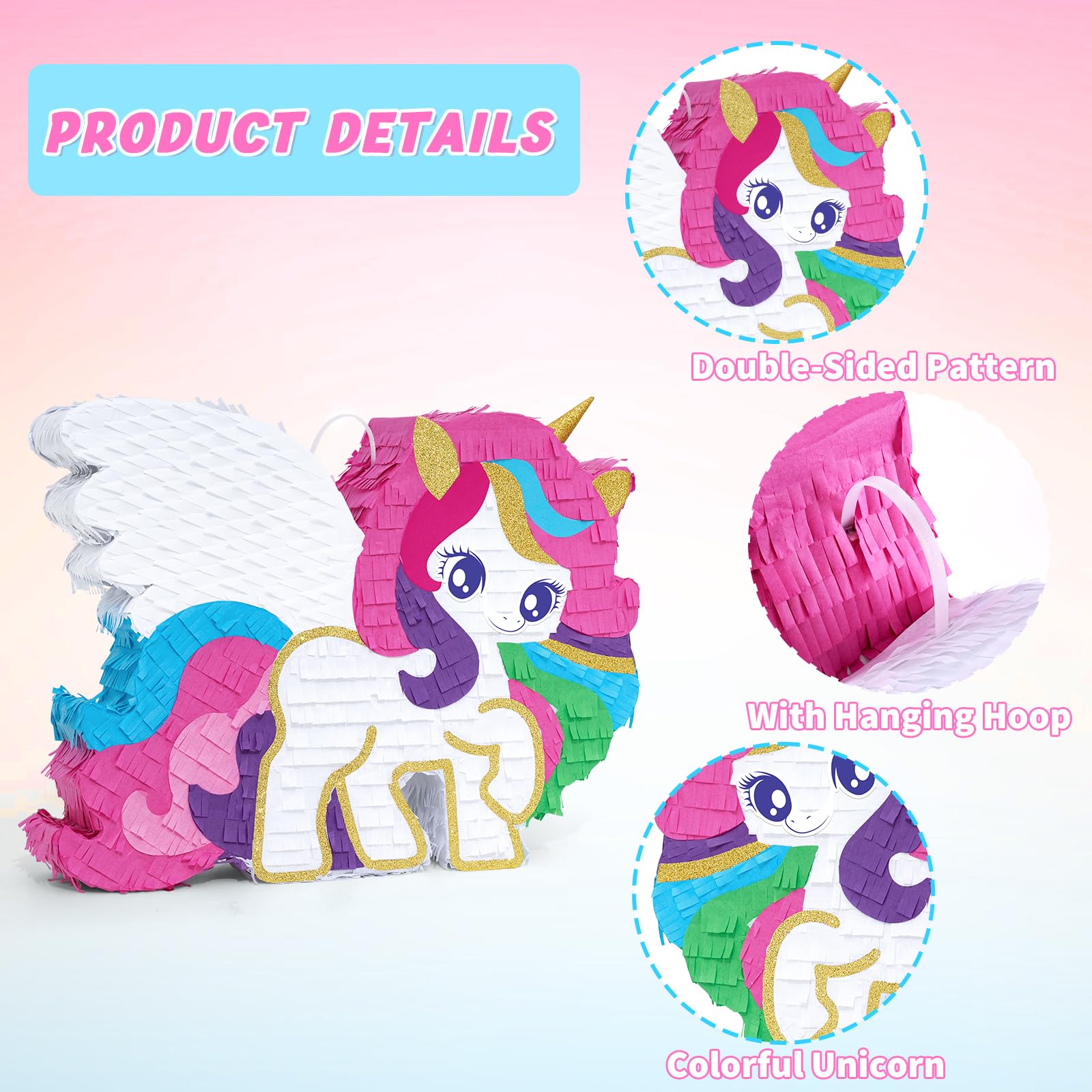 Foto 6 pulgar | Piñata De Unicornio Wernnsai, Piñata De Unicornio, Fiesta De Cumpleaños Para Niñas - Venta Internacional.