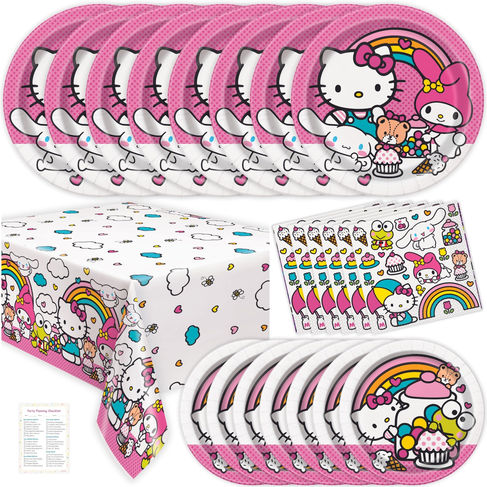 Foto 2 pulgar | Artículos De Fiesta Únicos Para Cumpleaños De Hello Kitty, Para 8 Personas - Venta Internacional.
