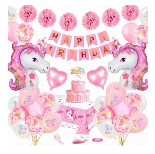 Decoración De Fiesta De Cumpleaños De Unicornio Para Niña | Coppel.com