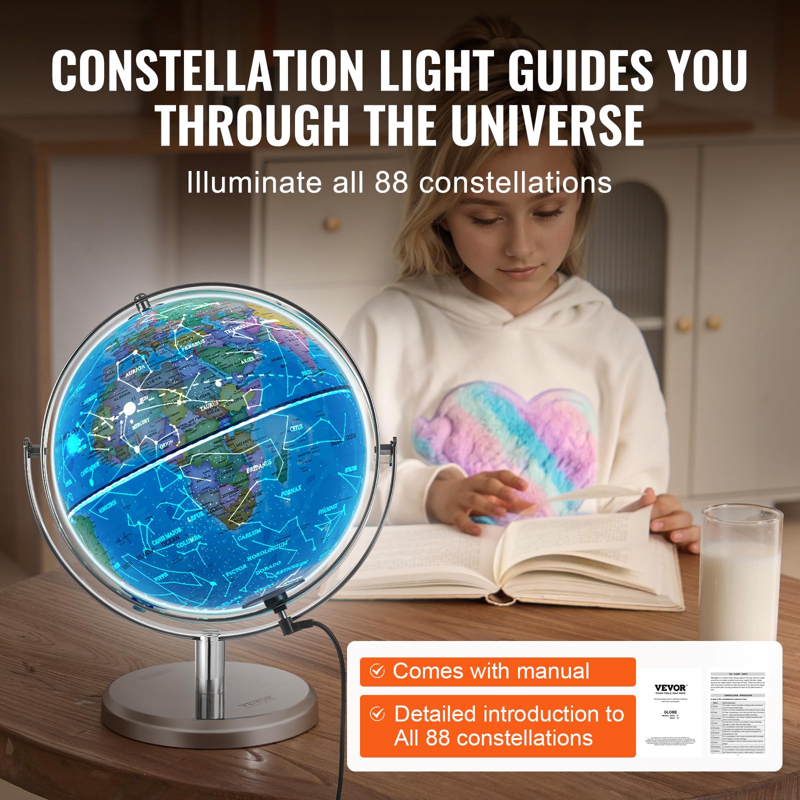 Foto 4 pulgar | Globo Mundial Iluminado Vevor De 9 Pulgadas Con Soporte Para Niños - Venta Internacional.