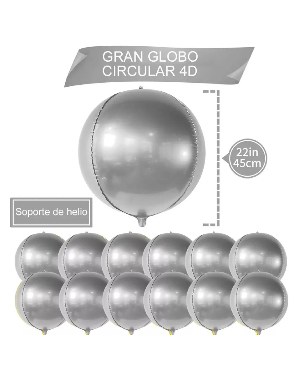 Foto 5 pulgar | 12 Globos Plata + Gratis Termo Güish De Regalo