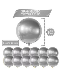 Foto 4 | 12 Globos Plata + Gratis Termo Güish De Regalo