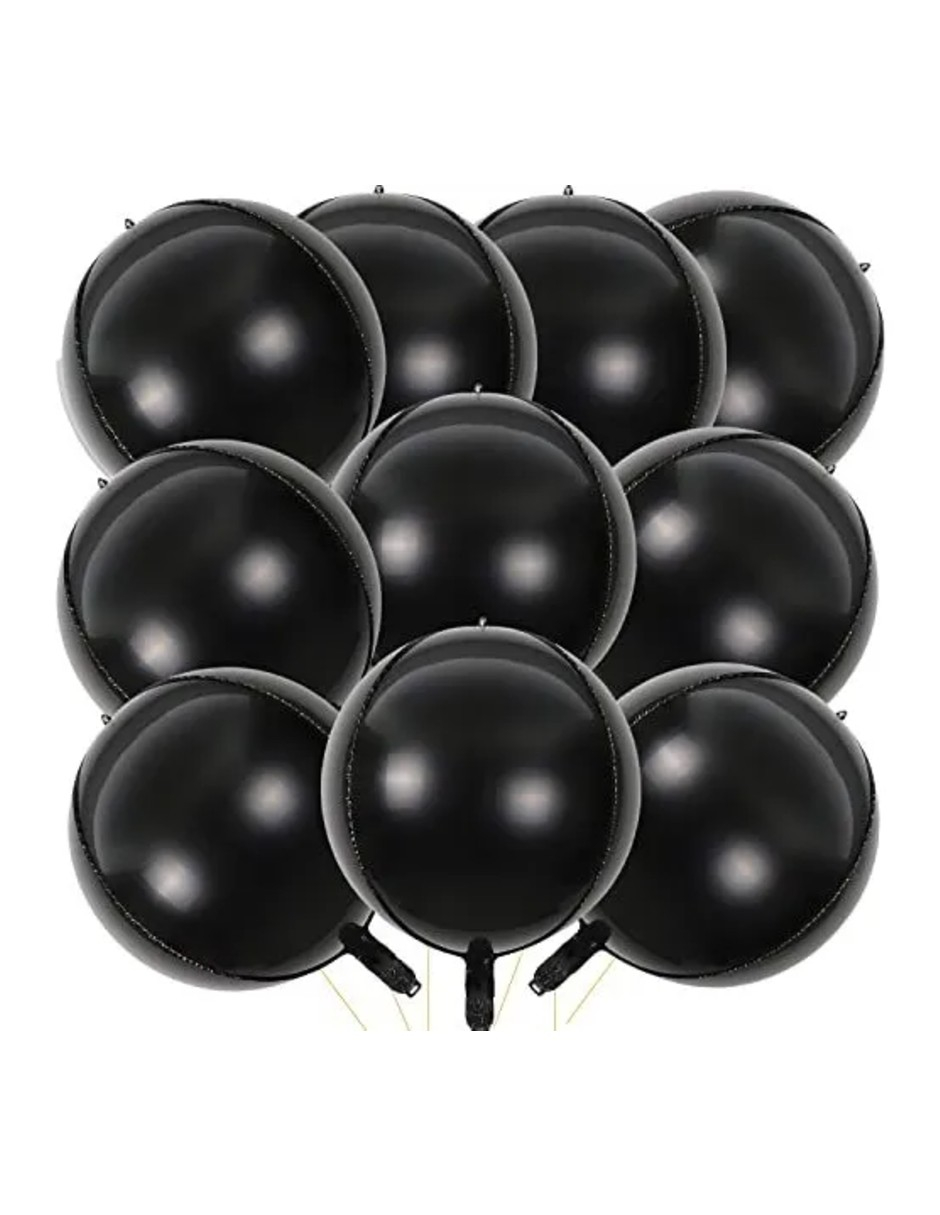 Foto 3 pulgar | 12 Globos Negro +  Gratis Termo Güish De Regalo