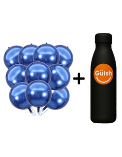 Foto 1 | 12 Globos Azul + Gratis Termo Güish De Regalo