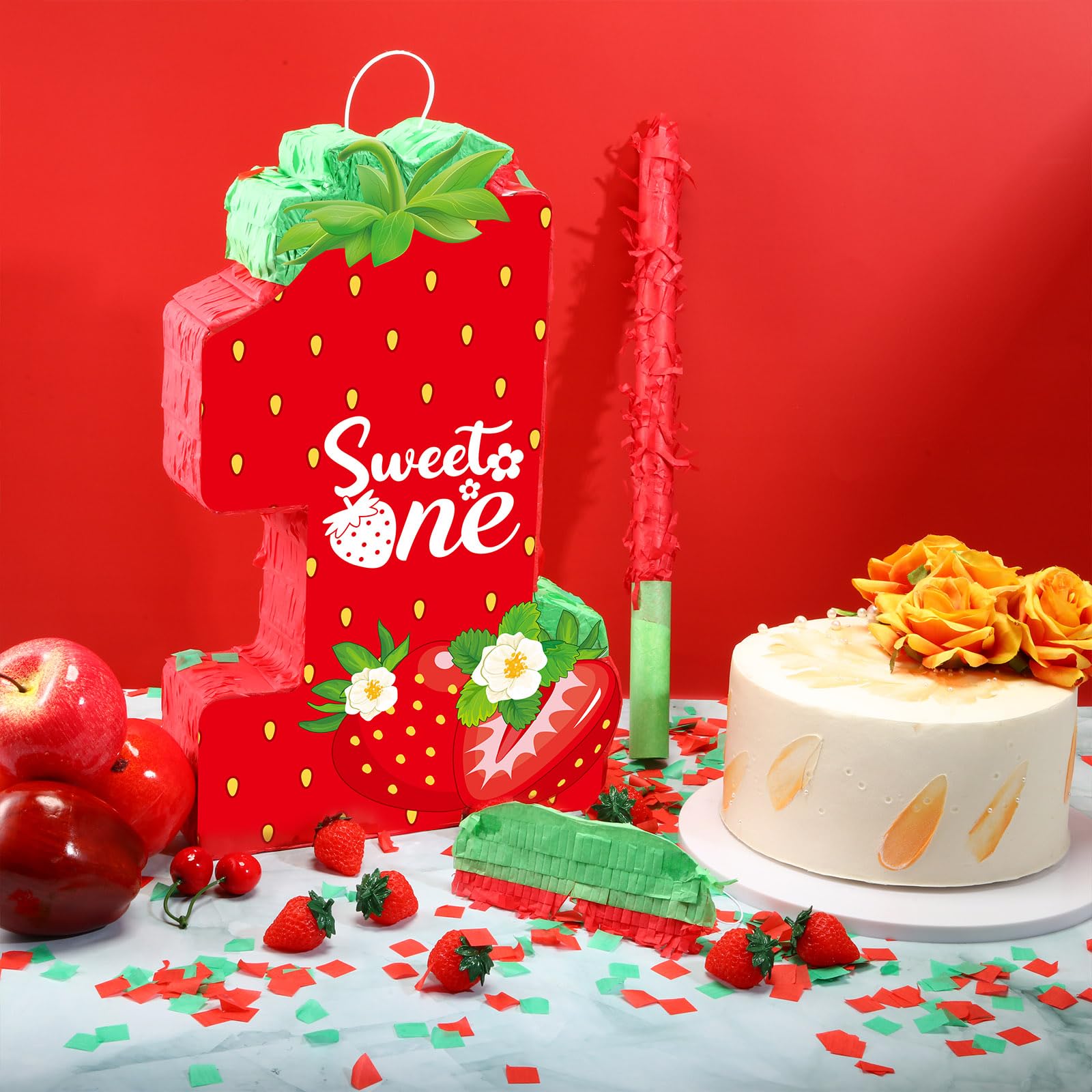 Foto 2 | Piñata Aoriher Strawberry, Tema De Bayas De Verano Para El Primer Cumpleaños - Venta Internacional.