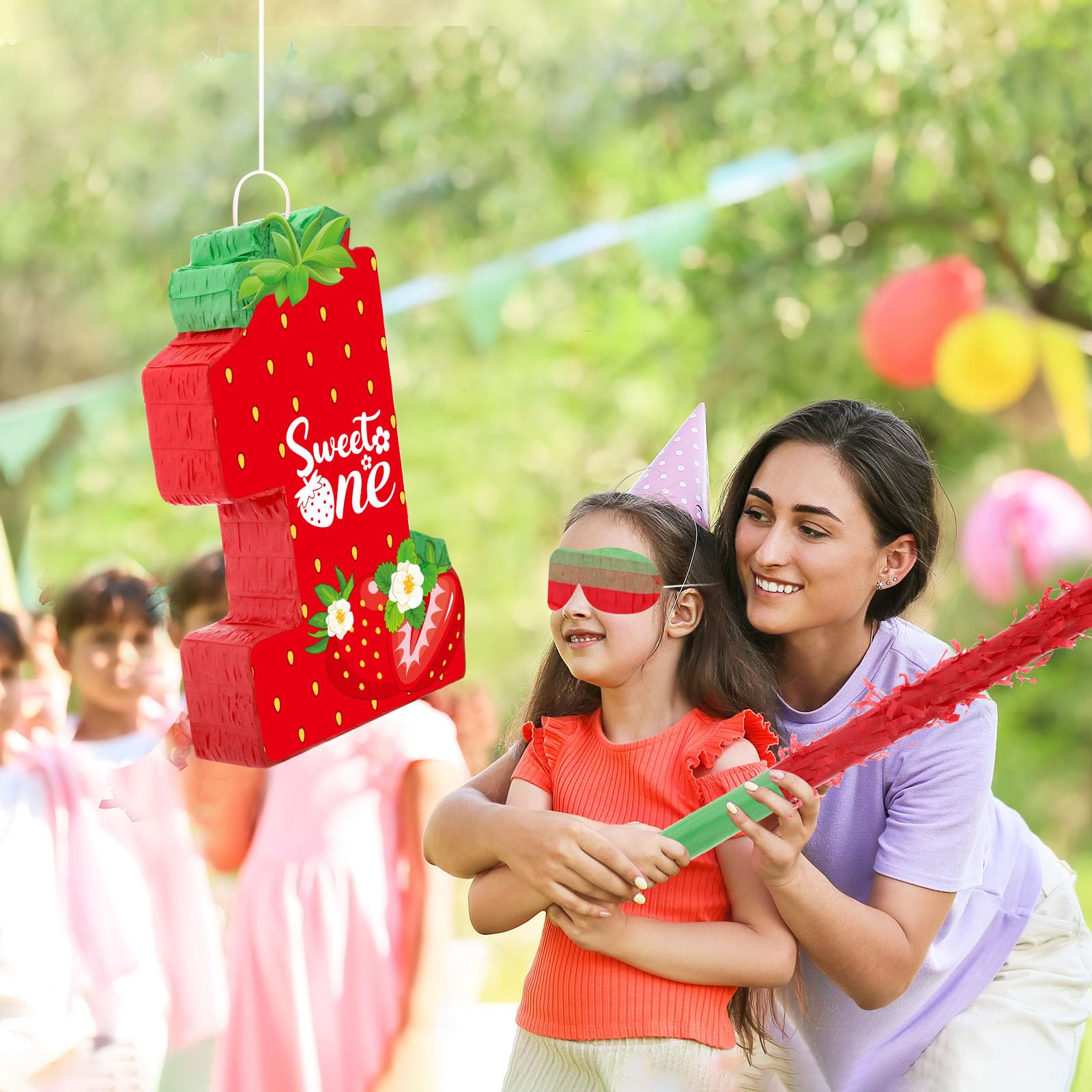 Foto 6 | Piñata Aoriher Strawberry, Tema De Bayas De Verano Para El Primer Cumpleaños - Venta Internacional.