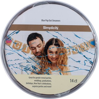 Foto 1 | Lámina Azul Celebration Pop Out Streamers Simplicity, 14 Unidades - Venta Internacional.