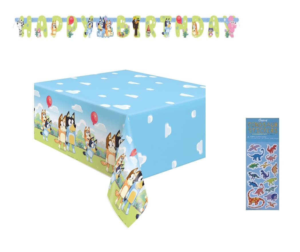 Foto 1 | Paquete De Artículos Para Fiestas, Exclusivo Bluey Birthday, Con Mantel - Venta Internacional.