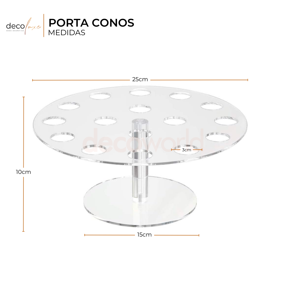 Foto 3 pulgar | Porta Conos Acrílicos Para Mesas De Dulces