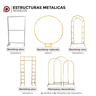 Foto 6 | Backdrop Estructura para Decoración Cuadrado de Metal Dorado