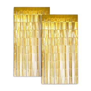 Foto 1 | Cortinas Decorativas Zink Doradas 1 x 2 m-Venta Internacional