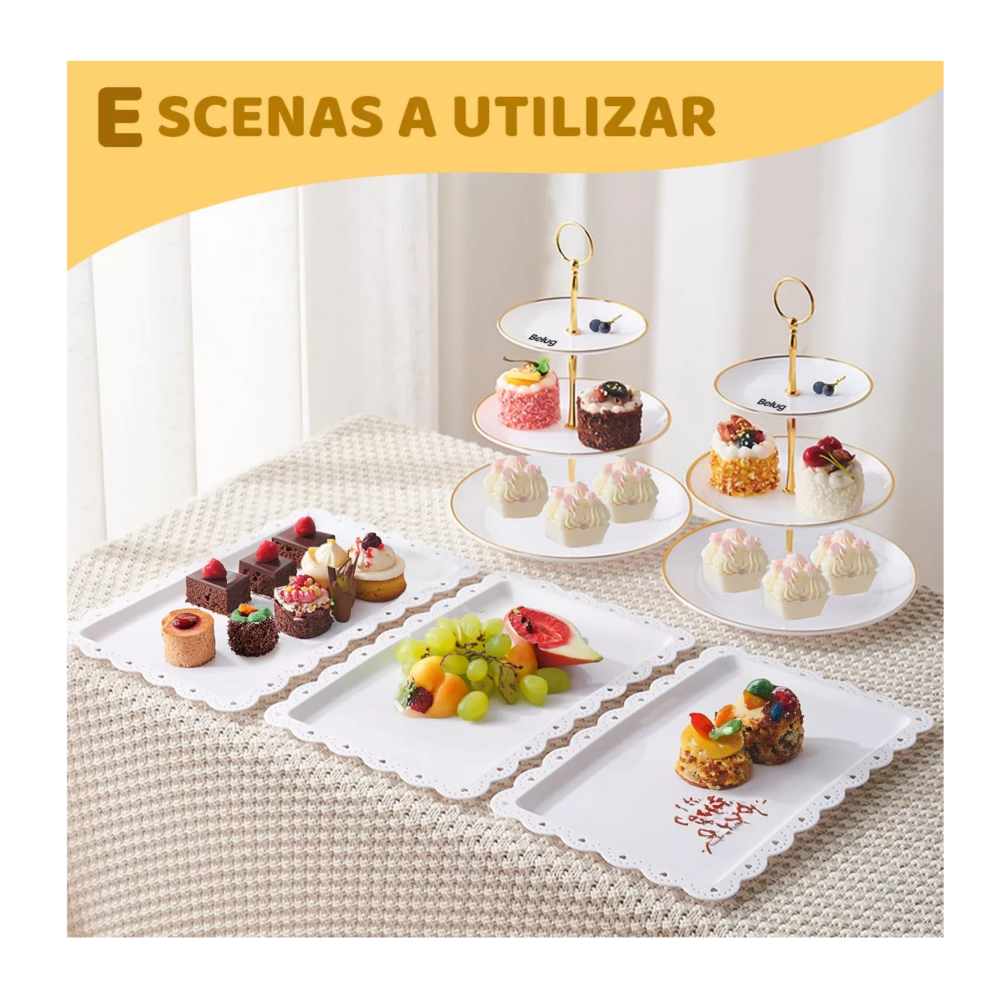 Foto 6 pulgar | Kit Para Base Para Cupcake Y Postre Mesa De Dulce Exhibidores, Belug Blanco Dorado 2 Pzs