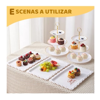 Foto 5 | Kit Para Base Para Cupcake Y Postre Mesa De Dulce Exhibidores, Belug Blanco Dorado 2 Pzs