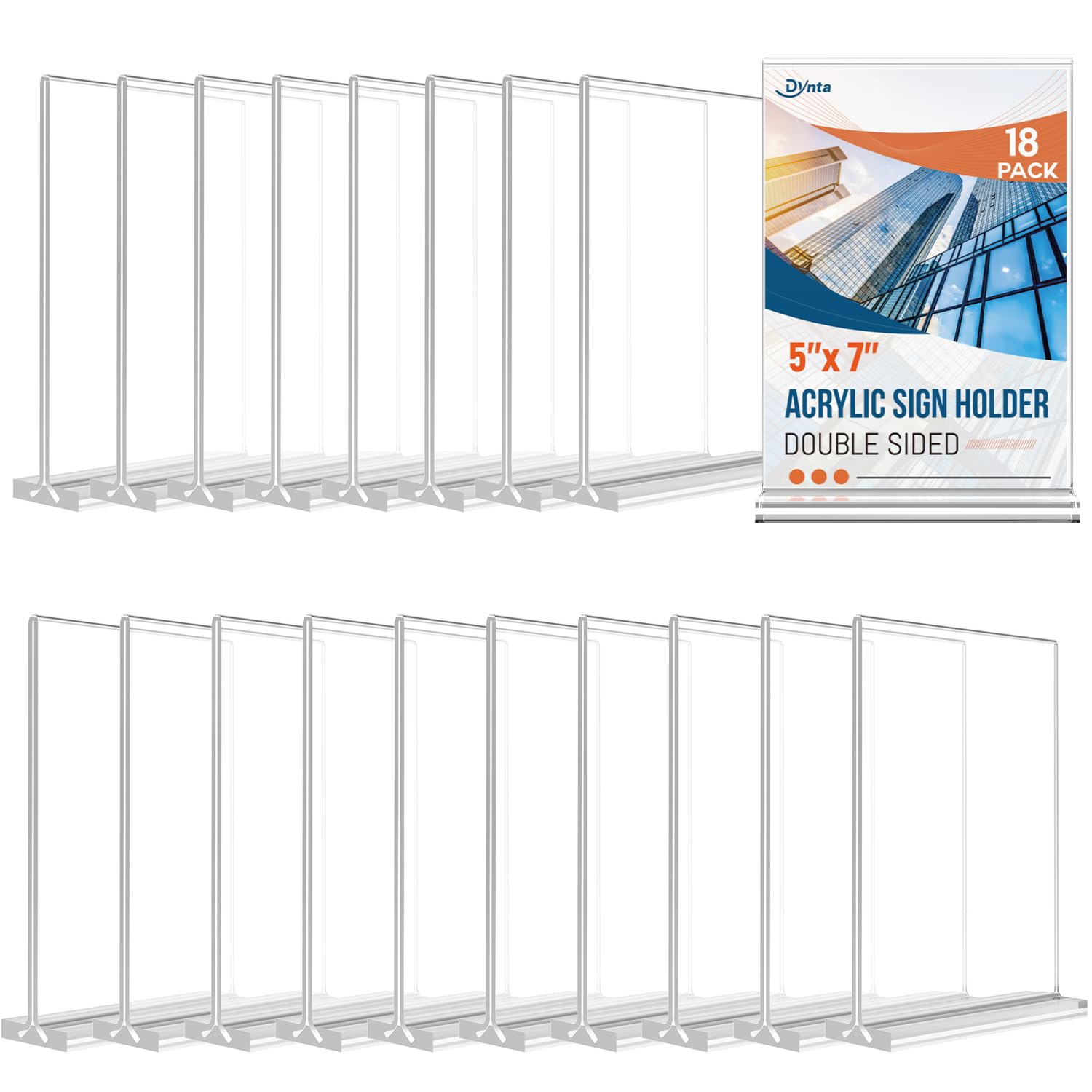 Soporte Acrílico Para Letreros Dynta, 5 X 7 Pulgadas, Transparente, Paquete De 18 - Venta Internacional.