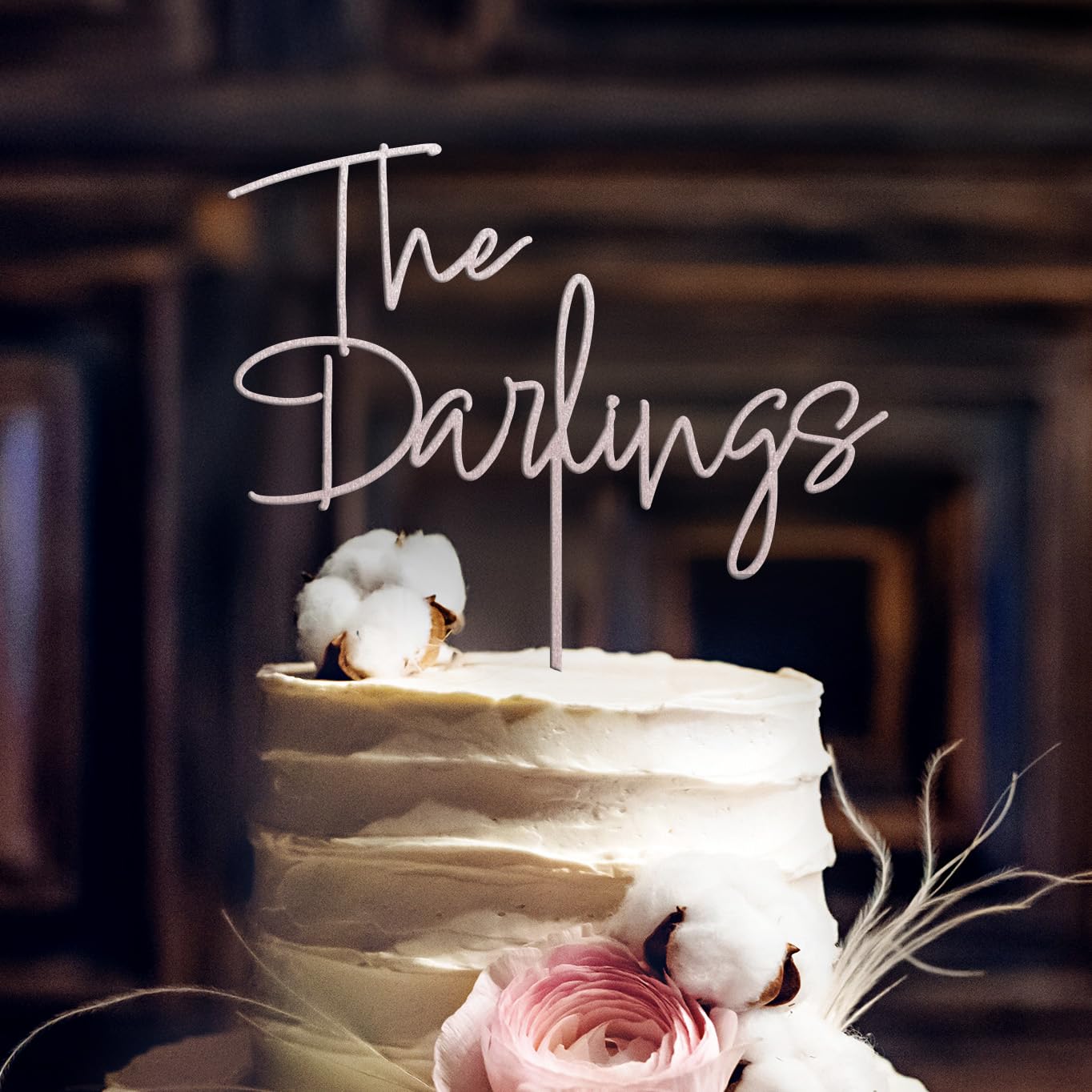 Foto 3 | Decoración De Tarta Rústica Personalizada Para Tartas De Boda De Madera - Venta Internacional.