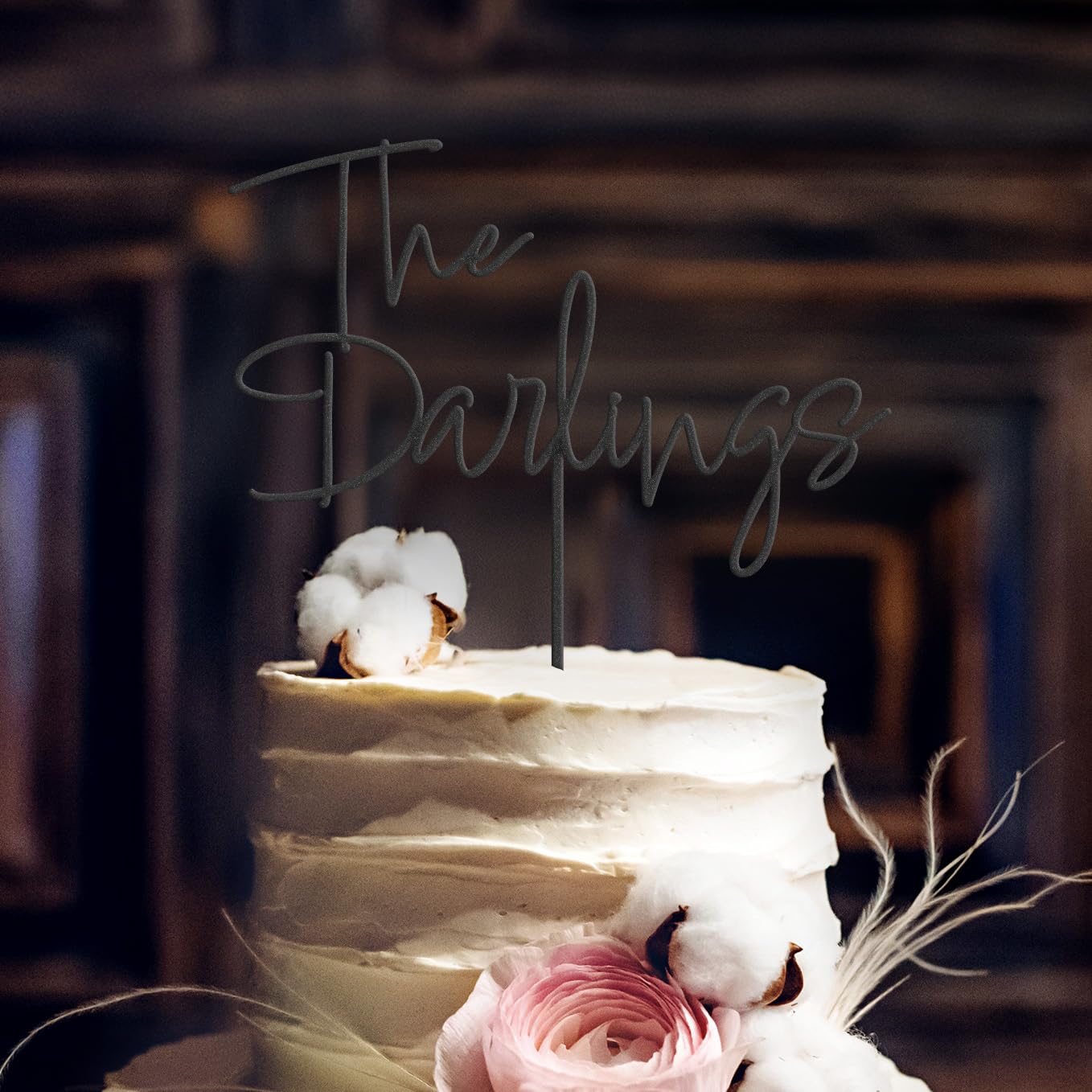 Foto 5 pulgar | Decoración De Tarta Rústica Personalizada Para Tartas De Boda De Madera - Venta Internacional.