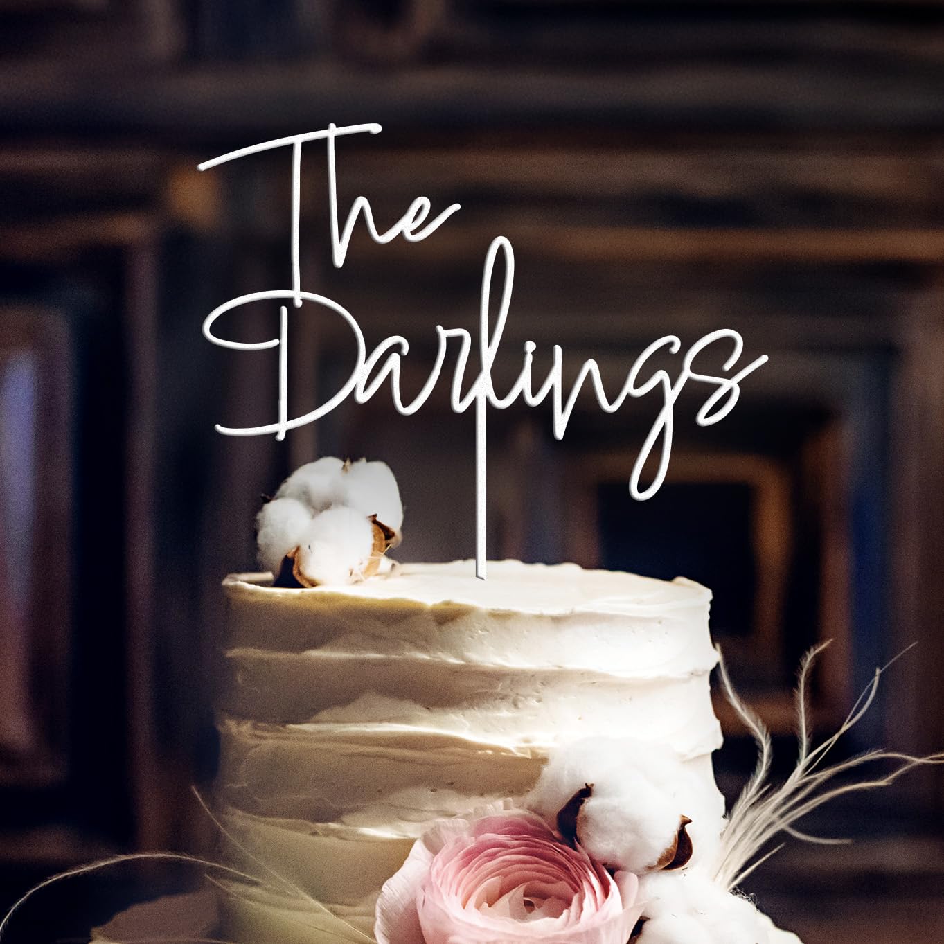 Foto 5 | Decoración De Tarta Rústica Personalizada Para Tartas De Boda De Madera - Venta Internacional.