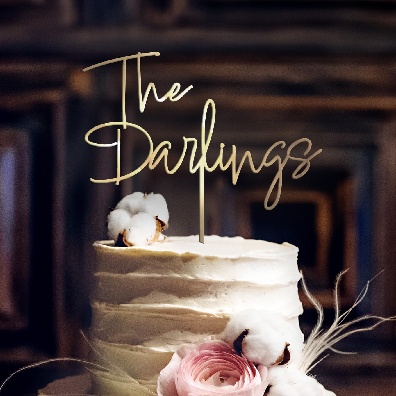 Foto 6 | Decoración De Tarta Rústica Personalizada Para Tartas De Boda De Madera - Venta Internacional.