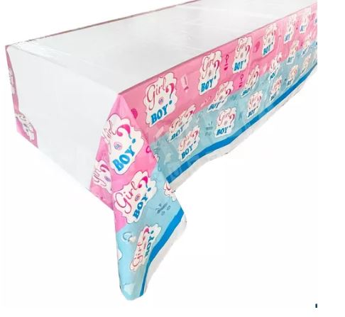 Mantel Metálico Wünd Rectangular Rosa y Azul para Baby Shower