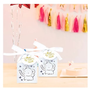Foto 2 | Cajita De Cartón Dulceros Para Boda O Bautizo Elefante 50 Pcs, Blanco
