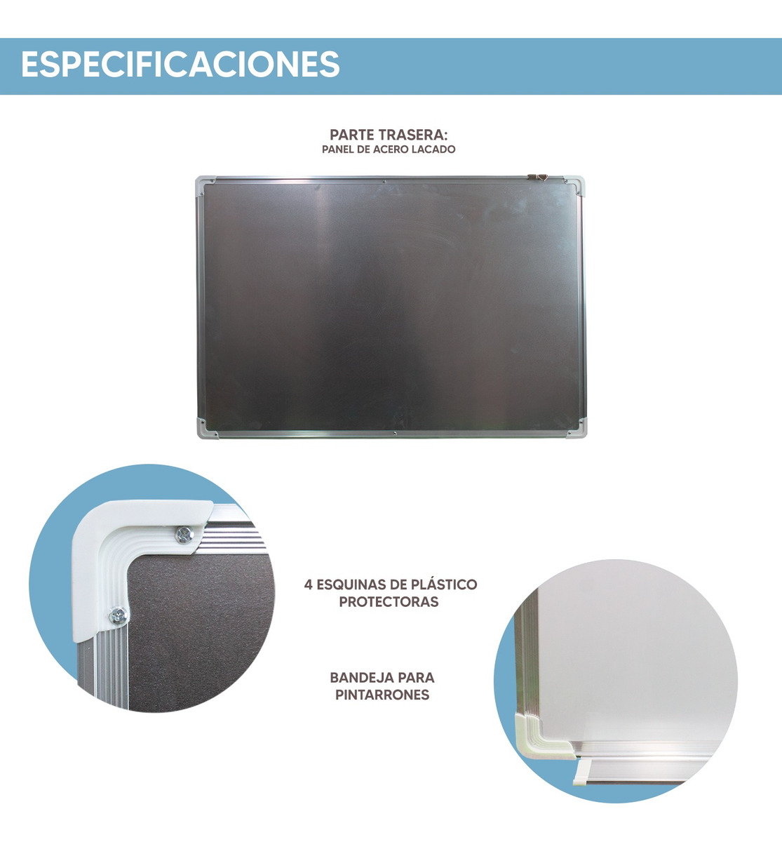 Foto 5 | Jauz Improvement Pizarron Color Blanco Magnetico Reforzado 60x90cm Calidad Oficina Espesor 17mm (Mod.J0204)