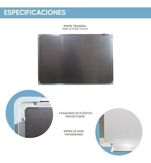 Foto 5 | Jauz Improvement Pizarron Color Blanco Magnetico Reforzado 60x90cm Calidad Oficina Espesor 17mm (Mod.J0204)