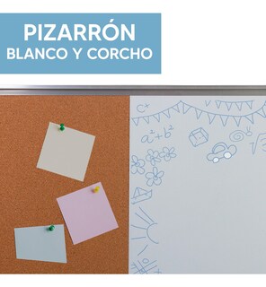 Foto 2 | Jauz Improvement Pizarron Mixto Magnetico Color Blanco con Corcho Medidas de 60x90cm (Mod.J0211)