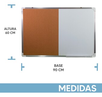 Foto 3 | Jauz Improvement Pizarron Mixto Magnetico Color Blanco con Corcho Medidas de 60x90cm (Mod.J0211)