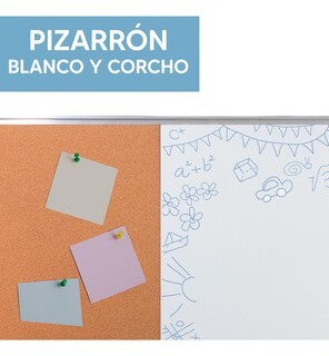 Foto 2 | Pizarron Jauz Improvement Mixto Blanco Y Corcho Magnetico Con 120 x 90 cm Espesor 17 mm (J0211)