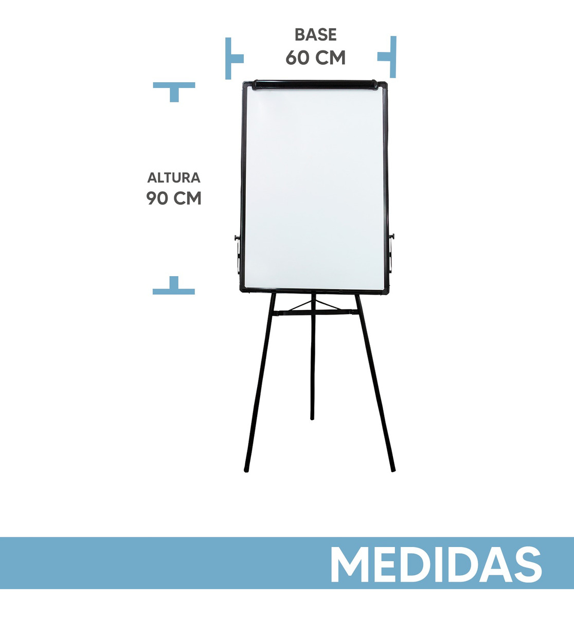 Foto 3 | Pizarron Jauz Improvement Color Blanco Magnetico Con Tripie Portatil 60x90cm Calidad Oficina Espesor 17mm (J0212)