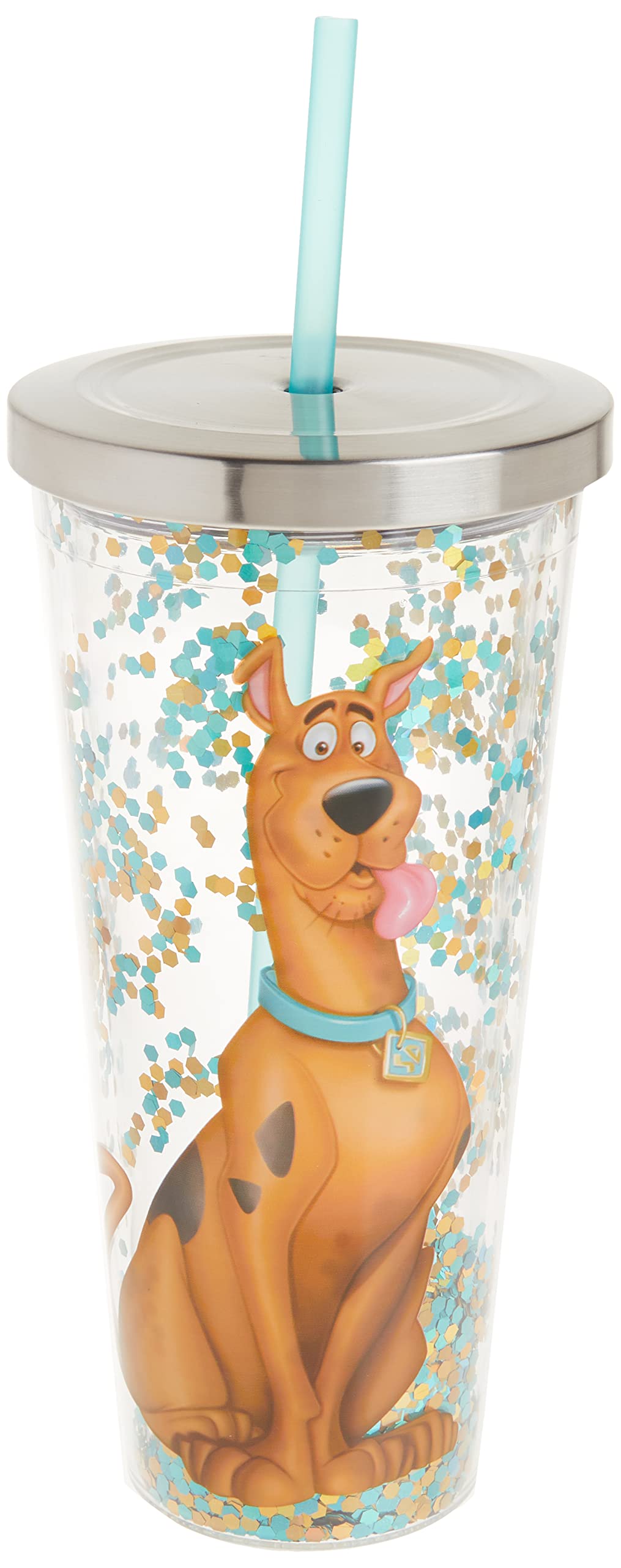 Foto 2 pulgar | Vaso Spoontiques con Purpurina y Popote 590 ml Scooby Doo - Venta Internacional