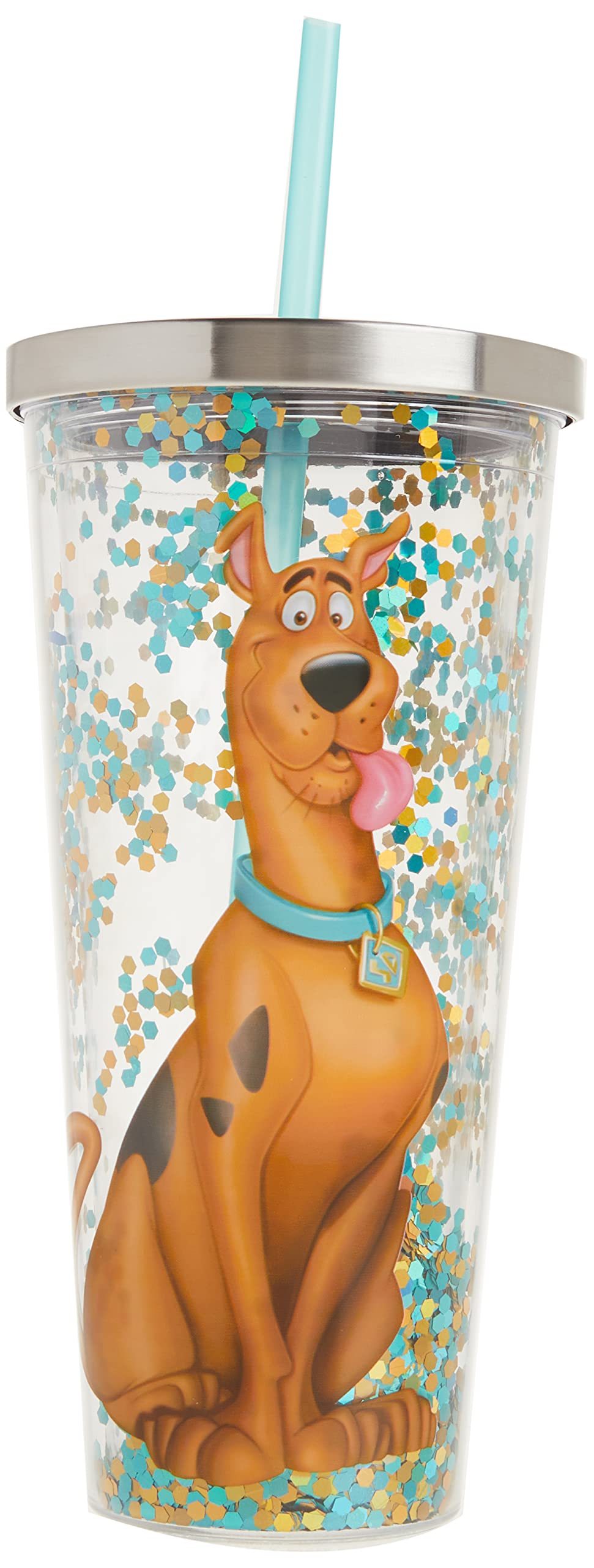 Foto 3 pulgar | Vaso Spoontiques con Purpurina y Popote 590 ml Scooby Doo - Venta Internacional