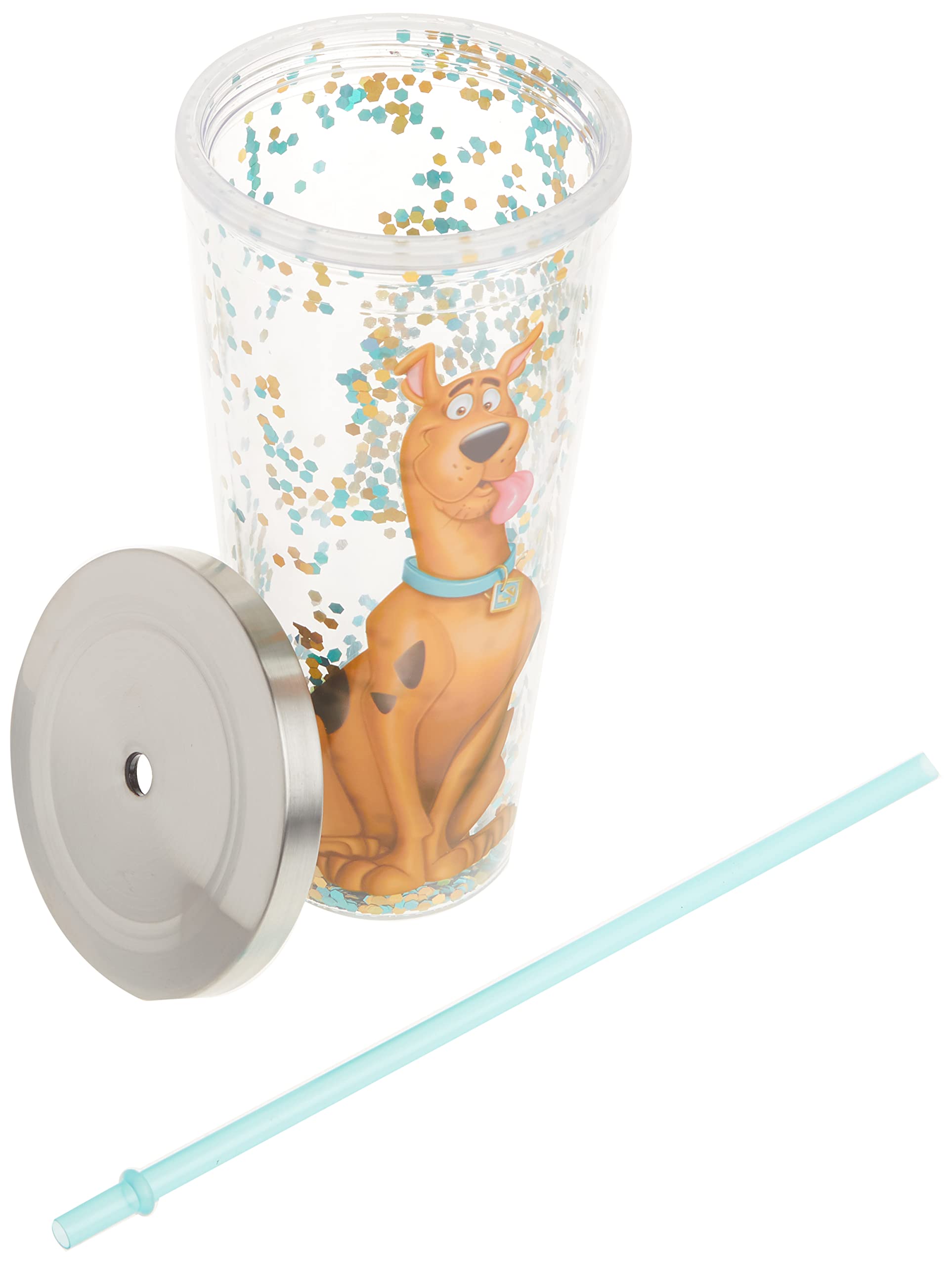 Foto 5 pulgar | Vaso Spoontiques con Purpurina y Popote 590 ml Scooby Doo - Venta Internacional