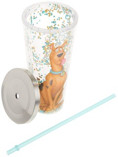 Foto 4 | Vaso Spoontiques con Purpurina y Popote 590 ml Scooby Doo - Venta Internacional