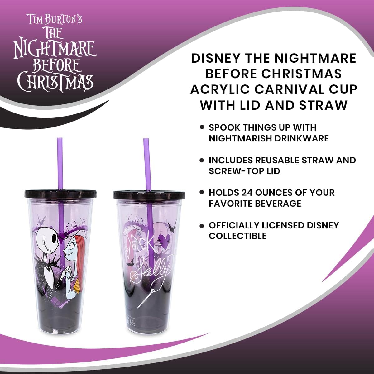 Foto 8 pulgar | Vaso Disney Pesadilla Antes de Navidad 700 Ml - Venta Internacional