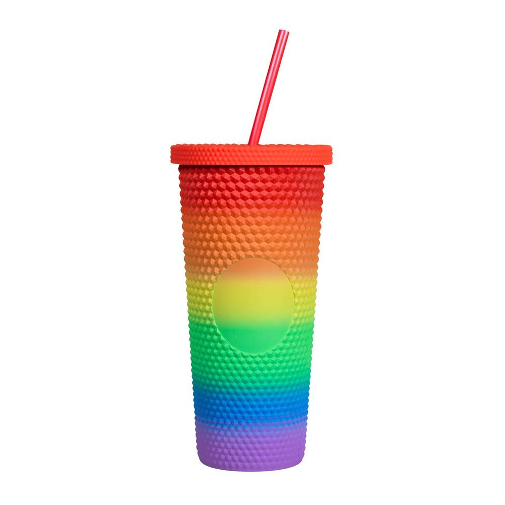 Foto 5 | Vaso Promocional De Plástico Doble Pared Y Popote Incluido-pride
