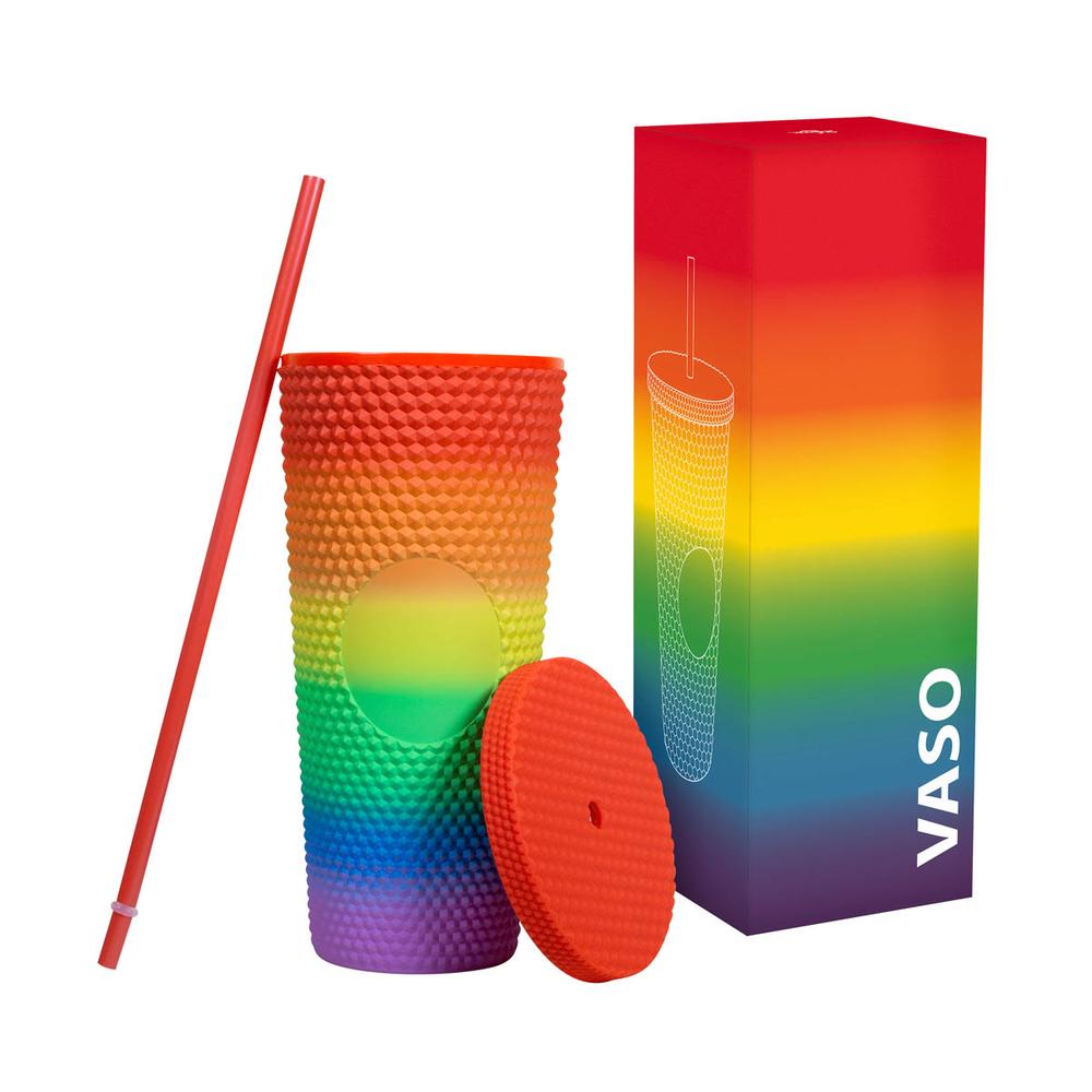Foto 6 | Vaso Promocional De Plástico Doble Pared Y Popote Incluido-pride
