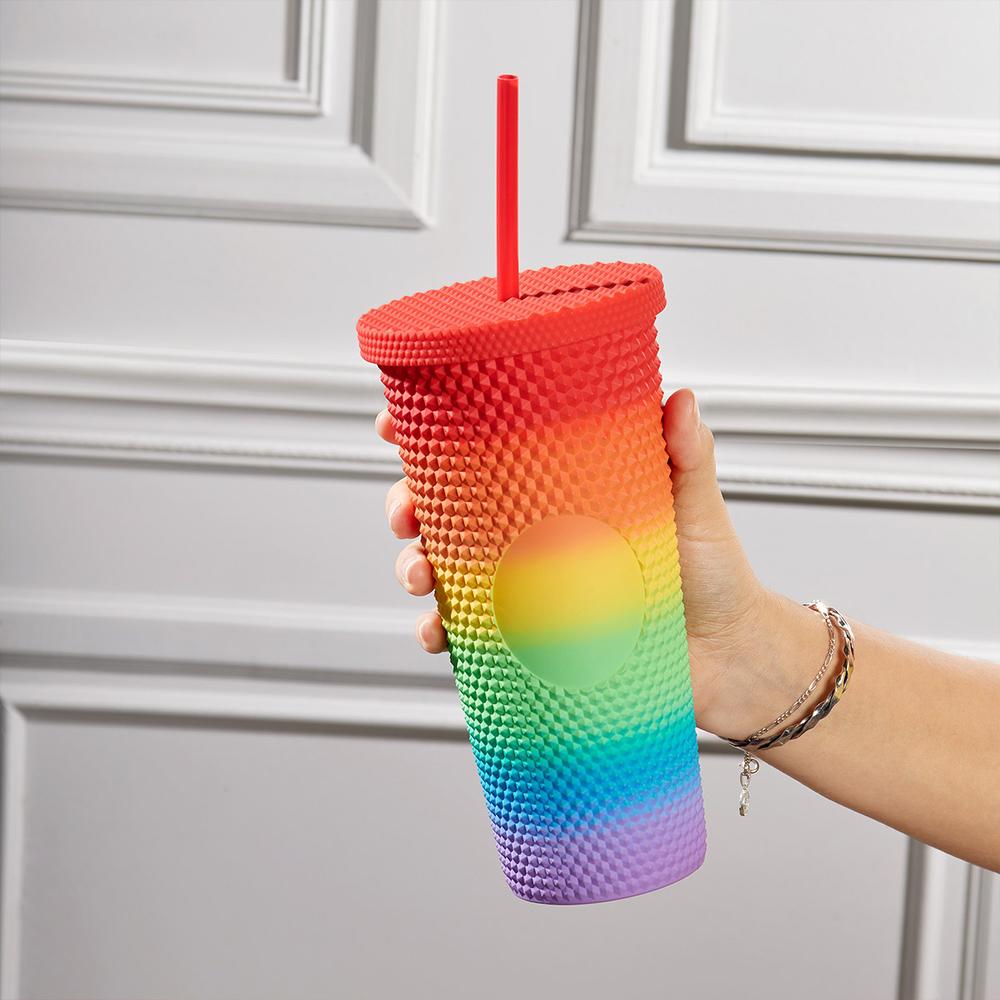 Foto 8 pulgar | Vaso Promocional De Plástico Doble Pared Y Popote Incluido-pride