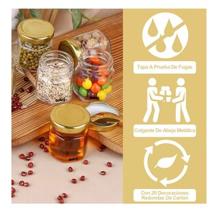Foto 5 | Frasco De Vidrio 1.5 Oz 45 Ml Belug, 20 Pz Recuerdos Dulceros Transparente