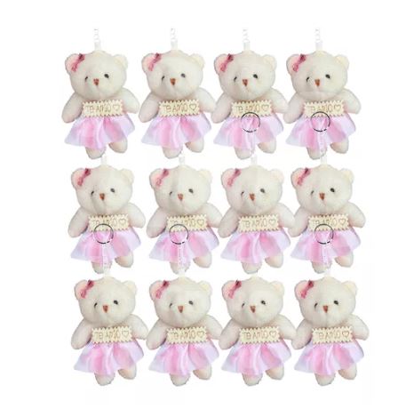 Set de 12 llaveros de ositos de peluche rosa con letrero 'Te Amo' $631