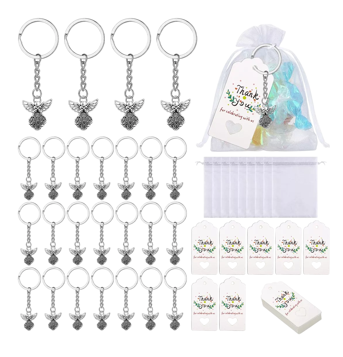 Foto 1 | Llaveros De Ángel Para Bautizo Regalo De Baby Shower 30 Pcs Plata