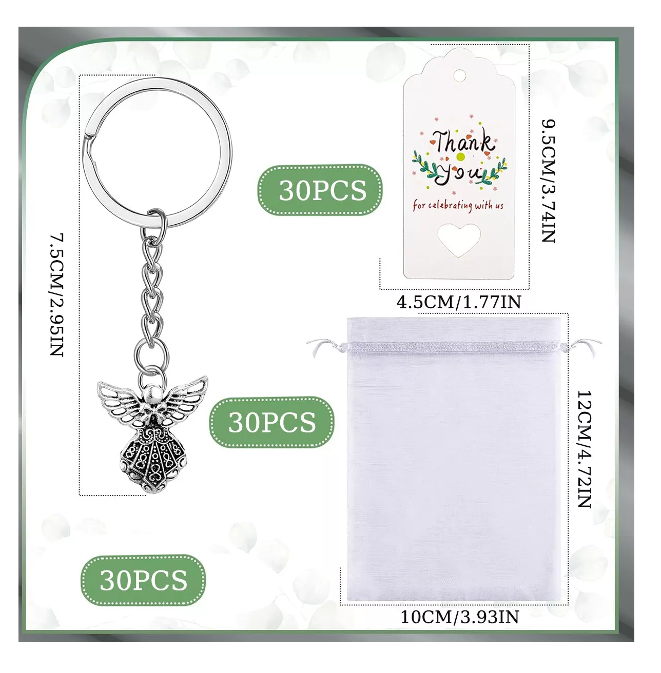 Foto 2 | Llaveros De Ángel Para Bautizo Regalo De Baby Shower 30 Pcs Plata