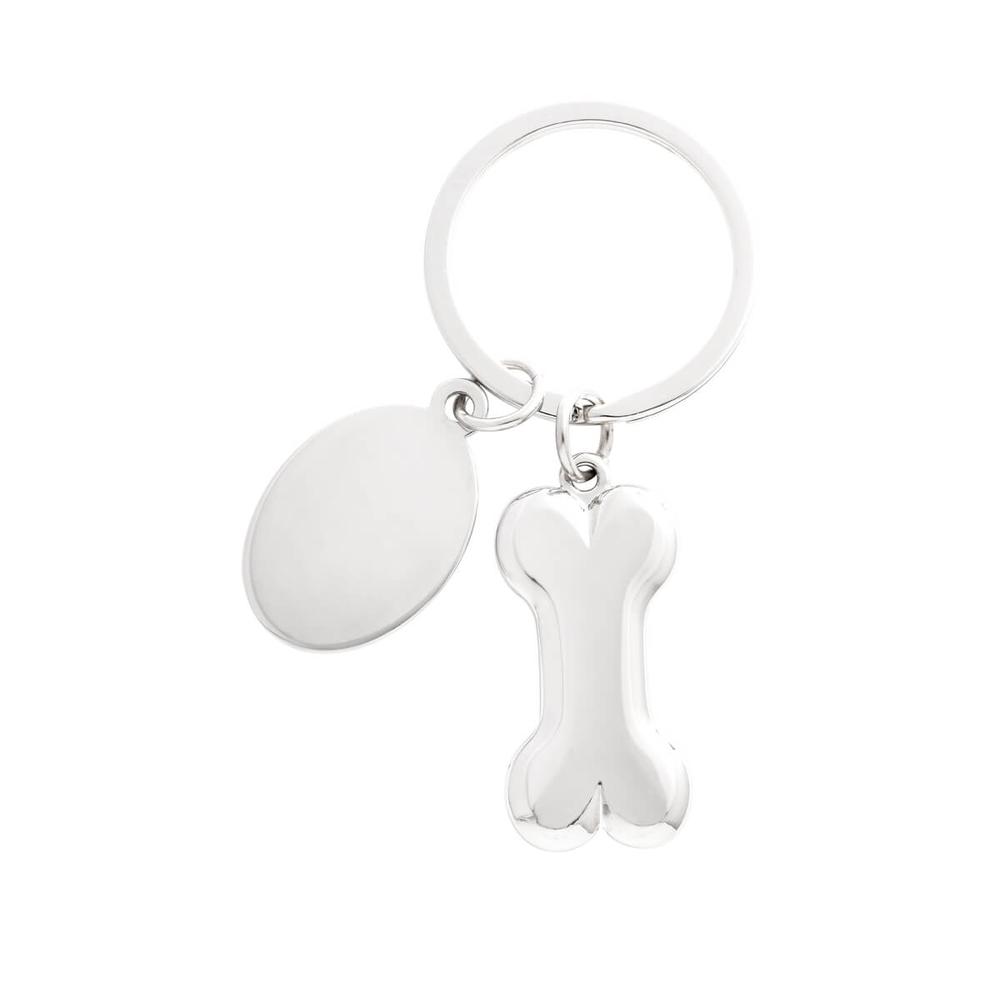 Llavero Personalizado Hueso con Placa Grabable