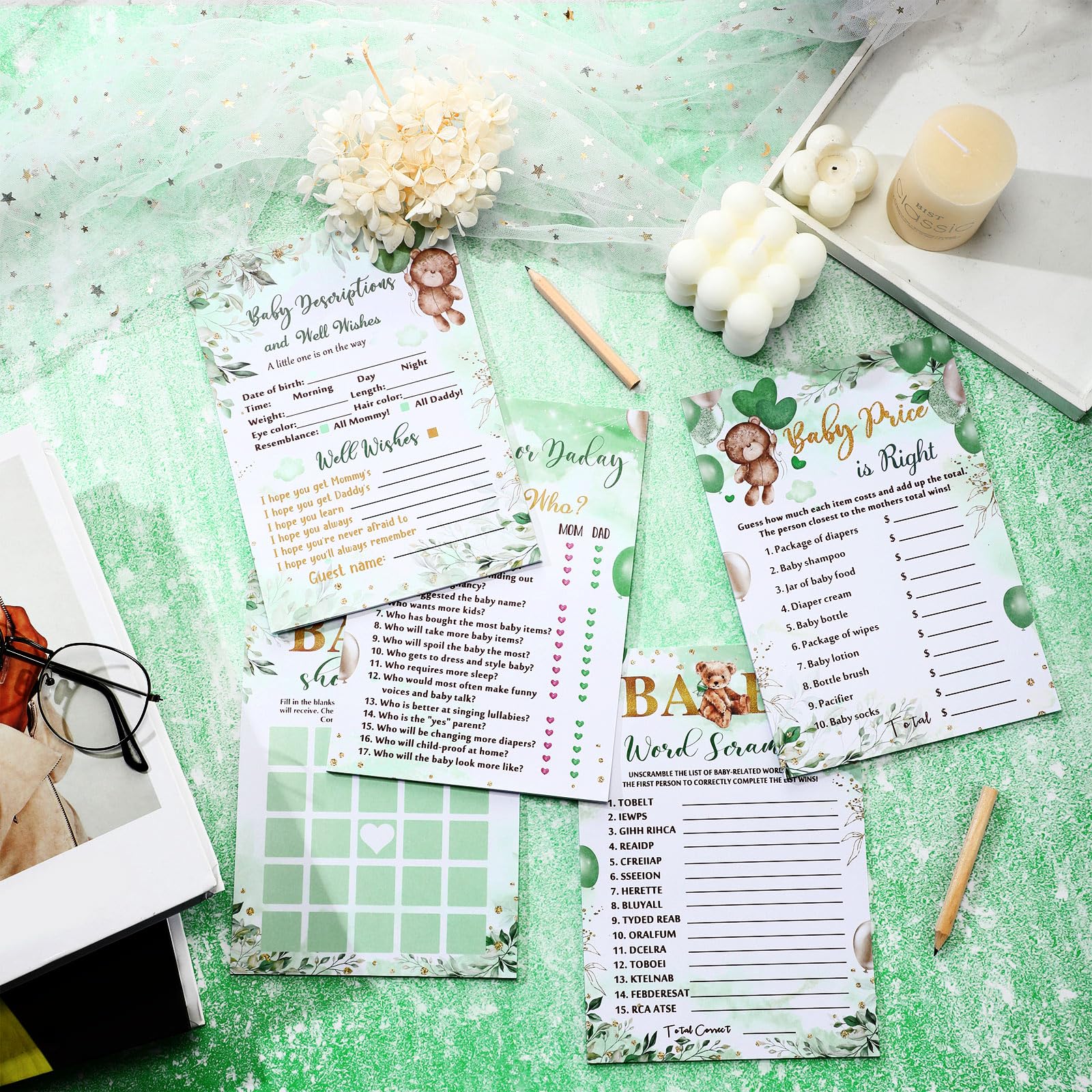 Foto 5 pulgar | Juegos de Baby Shower Gersoniel Bear 125 Unidades - Venta Internacional