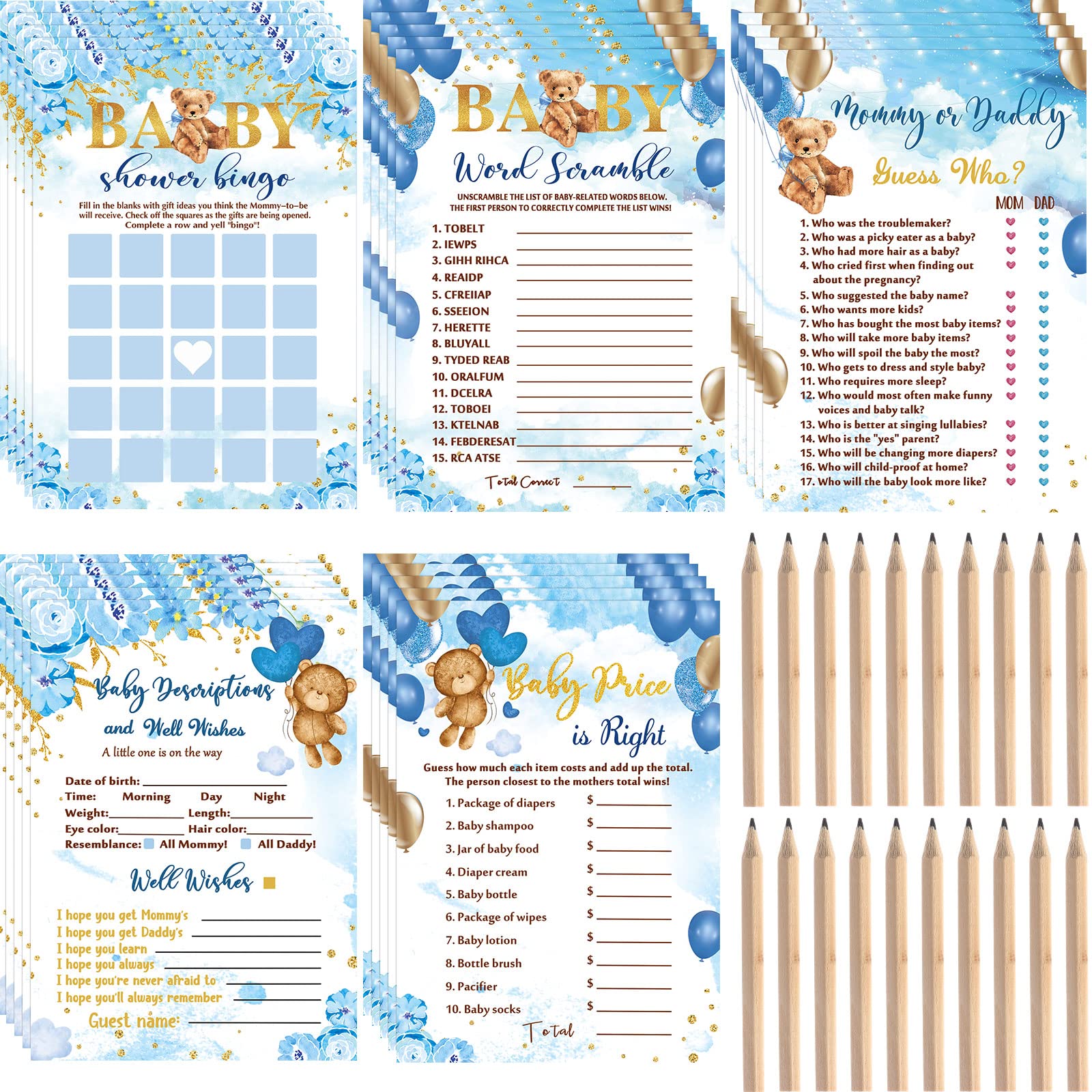 Foto 2 pulgar | Juegos de Baby Shower Gersoniel Bear 125 Unidades - Venta Internacional