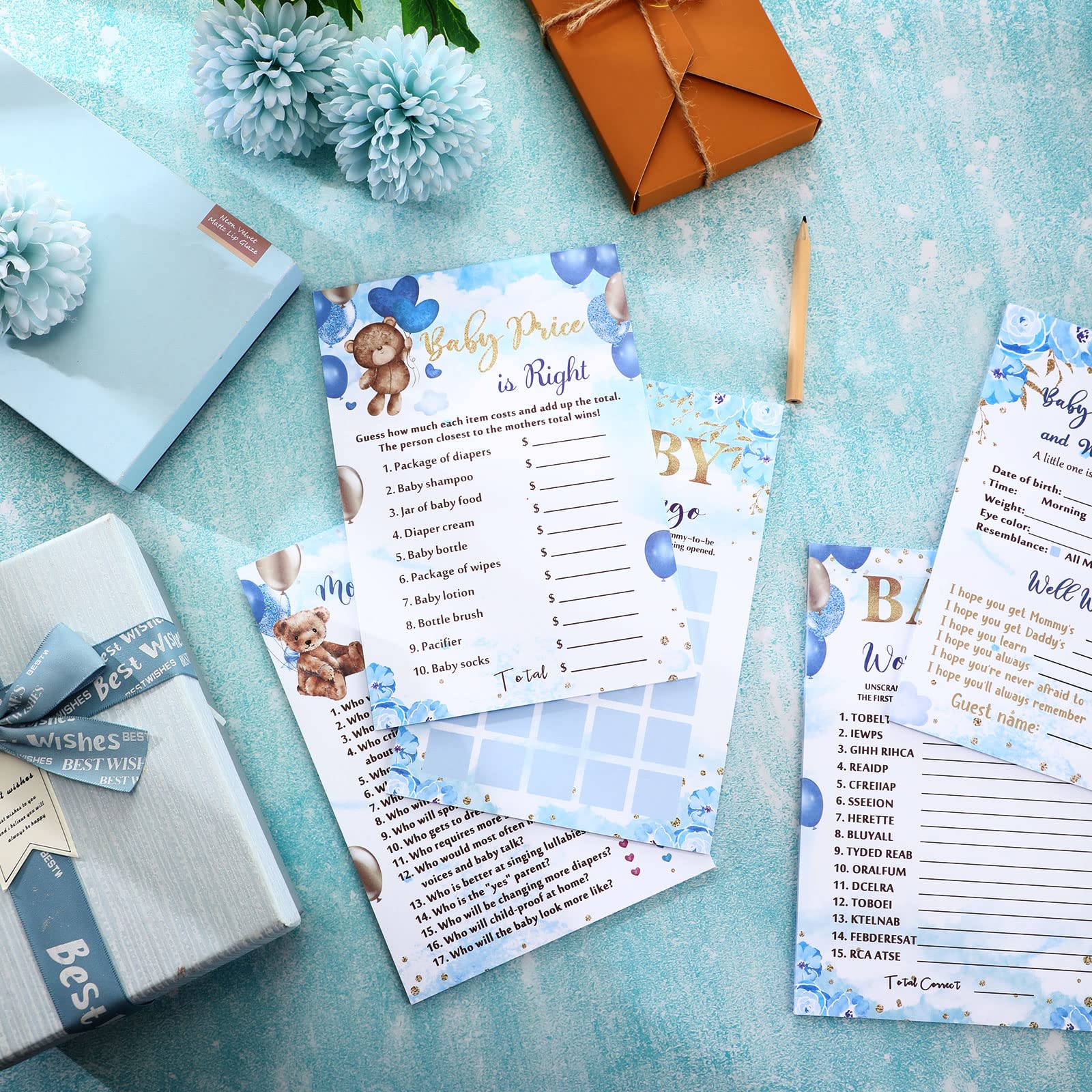Foto 5 pulgar | Juegos de Baby Shower Gersoniel Bear 125 Unidades - Venta Internacional